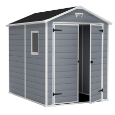  Keter Manor 6x8 DD műanyag kerti ház, tároló ablakkal - szürke/fehér kerti tárolás