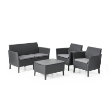 Keter Salemo Polyrattan Kerti Bútor Garnitúra (Kétszemélyes) – Grafit kerti bútor
