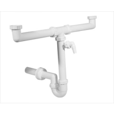  Kétmedencés mosogató csőszifon,+mosogép csatlakozó, leeresztőszelep nélkül,40mm (KÉTMEDENCÉS) beépíthető gépek kiegészítői