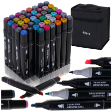  Kétoldalas alkoholos filctollak 48-as tokban + állvány filctoll, marker