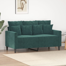  Kétszemélyes sötétzöld bársony kanapé 120 cm bútor