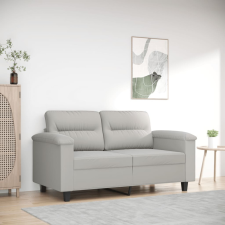 kétszemélyes világosszürke mikroszálas szövetkanapé 120 cm bútor