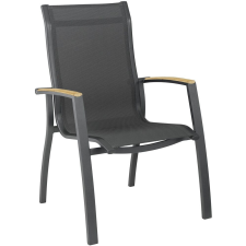  KETTLER ALTURA alumínium rakásolható kerti szék teafa karfával – antracit / antracit kerti bútor