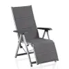Kettler BASIC PLUS PADDED relaxációs, dönthető alumínium kerti szék – ezüst / antracit