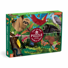 Kettős puzzle - Esőerdő állatai 100 darabos puzzle, kirakós