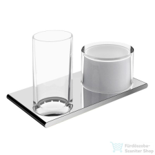 Keuco EDITION 400 szappanadagoló, 150 ml, pohártartóval, króm 11553019000 fürdőszoba kiegészítő