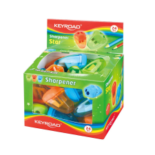 KeyRoad Hegyező 2 lyukú tartályos 24 db/display Keyroad Starfish vegyes színek hegyező