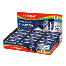 KeyRoad Radír, 30 db/display, Keyroad Tec Black, fekete radír