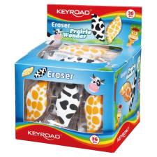 KeyRoad Radír, PVC mentes 36 db/display Keyroad Prairie Wonder vegyes mintázat radír