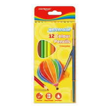 KeyRoad Színes ceruza készlet akvarell, háromszögletű ecsettel 12 db/bliszter Keyroad Aqua Fun vegyes színek színes ceruza