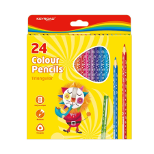KeyRoad Színes ceruza készlet háromszögletű 24 db/bliszter Keyroad vegyes színek színes ceruza