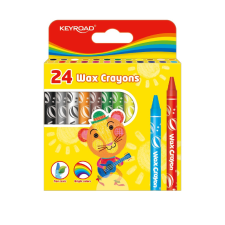 KeyRoad Zsírkréta készlet 8x90 mm 24 db/bliszter Keyroad Wax Crayon vegyes színek kréta