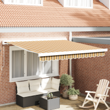  Kézi Behúzható Napellenző Csíkos Minta 300x250 cm kerti bútor