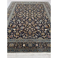  Kézi csomózású perzsa Kashan Sötétkék szőnyeg 410x320cm lakástextília
