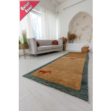 Kézi csomózású perzsa szőnyeg Ziegler bézses mustáros állatos modern 290x98cm lakástextília