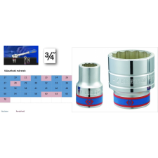  Kézi dugókulcs fej 3/4&quot; 12 szögű 22 mm dugókulcs