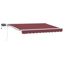  Kézi napellenző keret LED világítással Burgundi 3,5 x 2,5 m nyílászáró