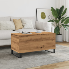 kézműves tölgy színű szerelt fa dohányzóasztal 90x44,5x45 cm bútor
