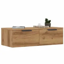  kézműves tölgy színű szerelt fa faliszekrény 60 x 30 x 20 cm bútor