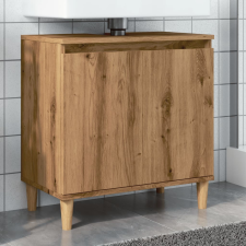  Kézműves tölgy színű szerelt fa mosdószekrény 58x33x60 cm fürdőszoba bútor