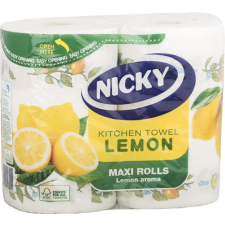 . Kéztörlő, tekercses, 2 rétegű, 90 lap, "Nicky", citrom konyhai eszköz