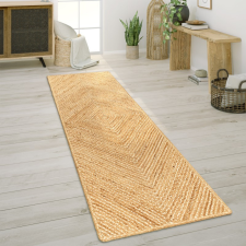  Kézzel készített &quot;gyémánt&quot; natúr juta szőnyeg 80x250 cm lakástextília