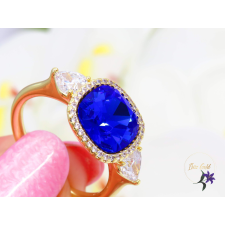  Kiara blue gold filled kristályköves gyűrű-14K gyűrű