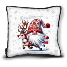  Kicsi karácsonyi díszpárna, Manó rénszarvassal karácsonyi dekoráció