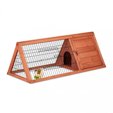 Kicsi rágcsálóház legeltető ketreccel natúr-fekete 41x110x49 cm 10038665 ketrec, szállítóbox rágcsálóknak