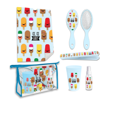Kids Euroswan Jégkrém mintás neszesszer szett átlátszó táskában (5 darab) (KL10056) szépségszalon
