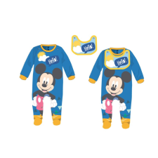 Kids Licencing Disney Mickey egér baba rugdalózó előkével - középkék - 1-3 hónapos babának rugdalózó