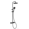 Kielle OUDEE termosztátos zuhanyrendszer 22,8 cm-es fejzuhannyal,zuhanyszettel,matt fekete 20602024