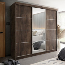 Kier TOP B-23 Tolóajtós Szekrény 250cm, Szürke Hamu bútor