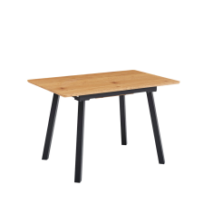 Kihúzható étkezőasztal, 120-160x80 cm, tölgy/fekete, DIRAN bútor