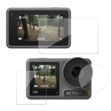 Kijelzővédő üveg és Telesin lencsekészlet, a DJI Osmo Action 3 kamerához sportkamera kellék