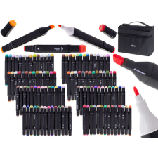 KIK Kétoldalas alkoholos Filctollak tokban 80db filctoll, marker