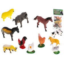 KIK OEM Farm Animals műanyag állatfigurák, 12db-os játékfigura