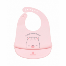 Kikkaboo előke szilikon Bear with Me pink előke