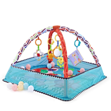 Kikkaboo játszószőnyeg 18 labdával kék állatos játszószőnyeg