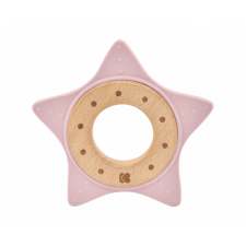 Kikkaboo rágóka - szilikon és fa Csillag pink rágóka