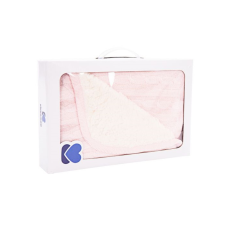  Kikkaboo takaró kötött/sherpa kétoldalas 75x100cm &#8211; világosrózsaszín babaágynemű, babapléd