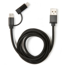 KIKKERLAND US237-BK fonott USB-C Lightning fekete kábel kábel és adapter