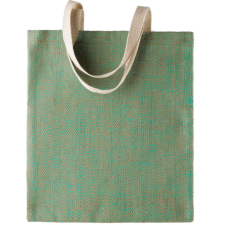 KIMOOD festett juta táska pamut fülekkel KI0226, Natural/Water Green kézitáska és bőrönd