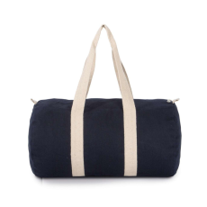 KIMOOD hengeres pamutvászon utazótáska-sporttáska KI0632, Navy/Off White
