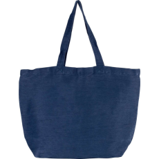 KIMOOD nagy juta táska hosszú füllel és pamut béléssel KI0231, Washed Midnight Blue