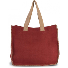 KIMOOD Női táska Kimood KI0248 Jute Bag With Contrast Stitching -Egy méret, Arandano Red/Natural kézitáska és bőrönd