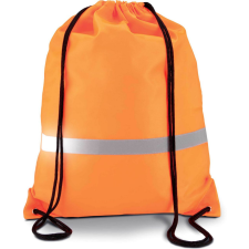 KIMOOD poliészter tornazsák-hátizsák vényvisszaverö csíkkal KI0109, Fluorescent Orange tornazsák