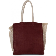 KIMOOD Uniszex táska Kimood KI0281 Shopping Bag With Mesh Gusset -Egy méret, Syrah Wine/Natural