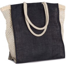 KIMOOD Uniszex táska Kimood KI0281 Shopping Bag With Mesh Gusset -Egy méret, Turquoise/Natural kézitáska és bőrönd