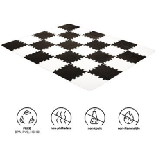KinderKraft habszivacs puzzle Luno 30x30 cm fekete-fehér 30db játszószőnyeg